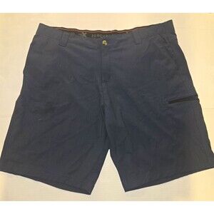 ZeroXposur Men's Navy Chino Shorts Solid Flat Front Zip Slash Pockets 38